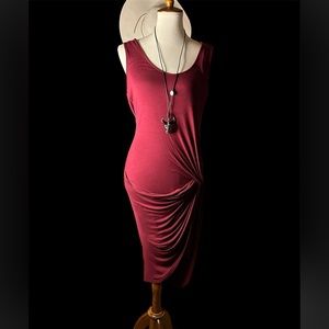 Burgundy Tank Sleeveless MIDI Dress EUC Size XL